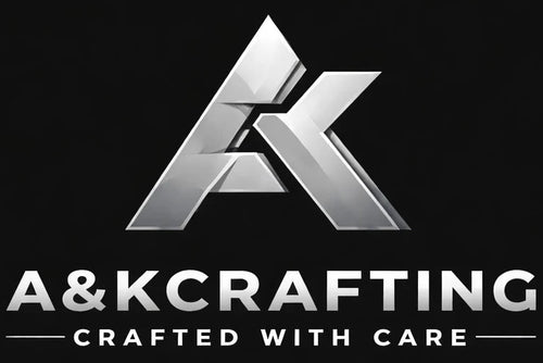 A&K Crafting logo on a black background
